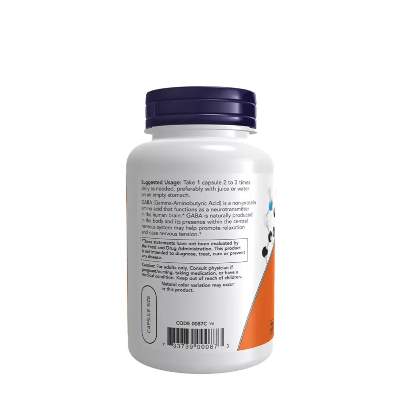 Now Foods GABA 500 mg (100 kapslit) - Image 2