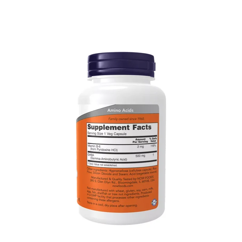 Now Foods GABA 500 mg (100 kapslit) - Image 3