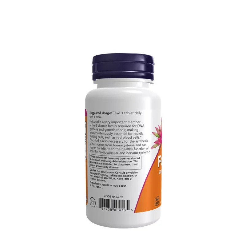Now Foods Foolhape 800mcg + B-12 25mcg (250 tabletti) - Image 3