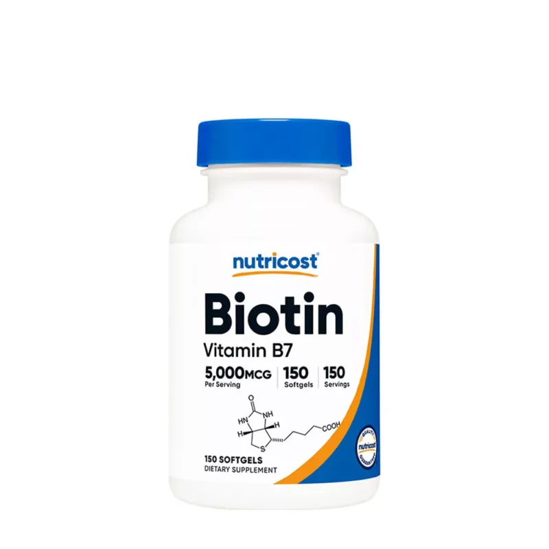 Nutricost Biotiin koos kookosõliga 5000 mcg (150 pehmekapslit)