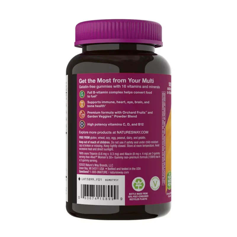 Alive!® Naiste 50+ multivitamiin (75 kummikommi) - Image 3